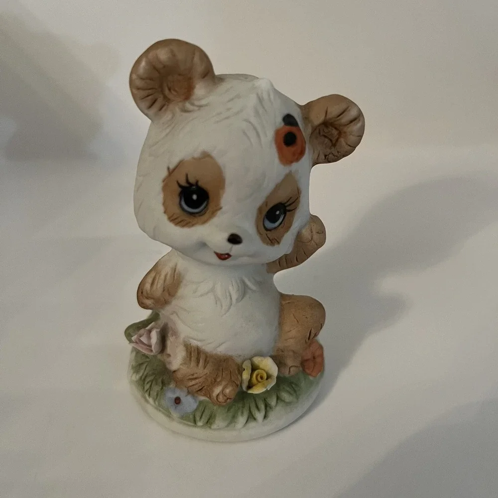 Vintage Set Of 3 Cat Bear Dog Figurines sculpture gift decor‎ anthropomorphic